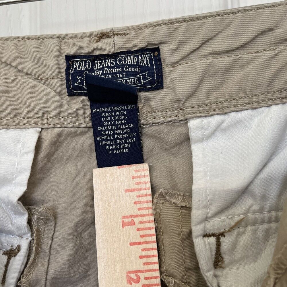 Polo Jeans Co Ralph Lauren Cargo Shorts Mens 36 Khaki TDMK Service 55-TWR - Picture 11 of 12